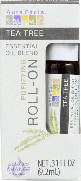 AURA CACIA: Oil Essential Roll-on Tea Tree, 0.31 oz - No Brand For Less 