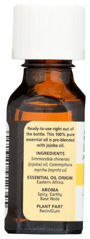 AURA CACIA: Pure Essential Oil Myrrh in Jojoba Oil, 0.5 oz - No Brand For Less