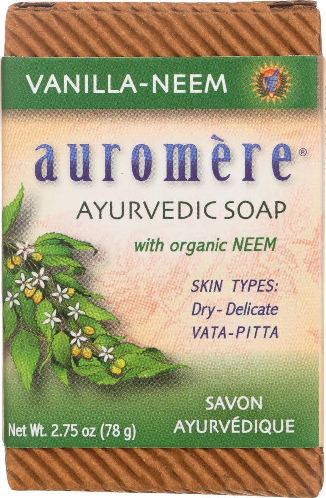 AUROMERE: Soap Bar Vanilla Neem, 2.75 oz - No Brand For Less
