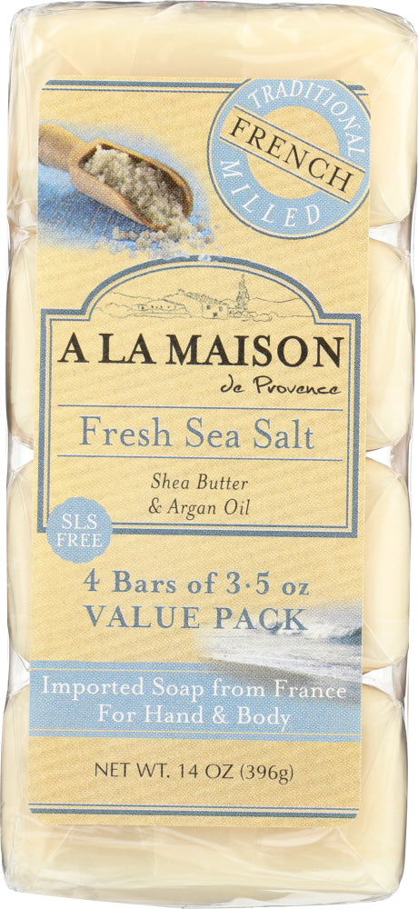 A LA MAISON: Fresh Sea Salt Bar Soap 4 Bars Value Pack, 14 oz - No Brand For Less