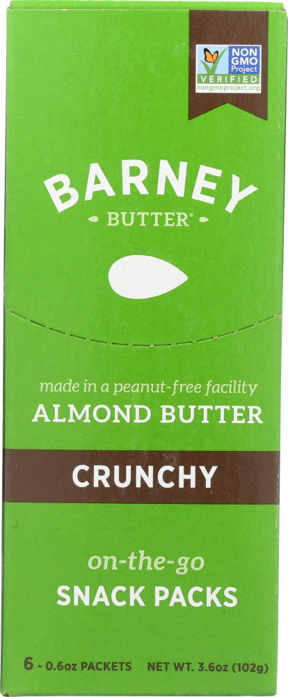BARNEY BUTTER: Almond Butter Crunchy 6x0.6 oz Packets, 3.6 oz - No Brand For Less 