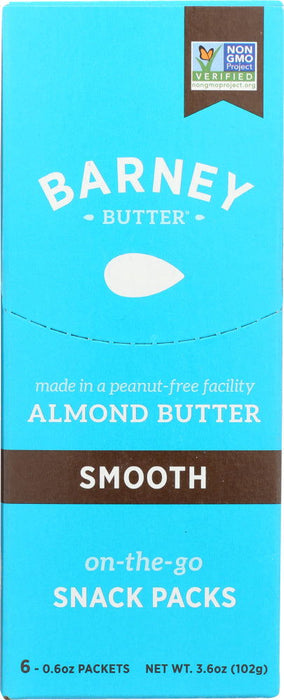 BARNEY BUTTER: Almond Butter Smooth 6x0.6 oz Packets, 3.6 oz - No Brand For Less 