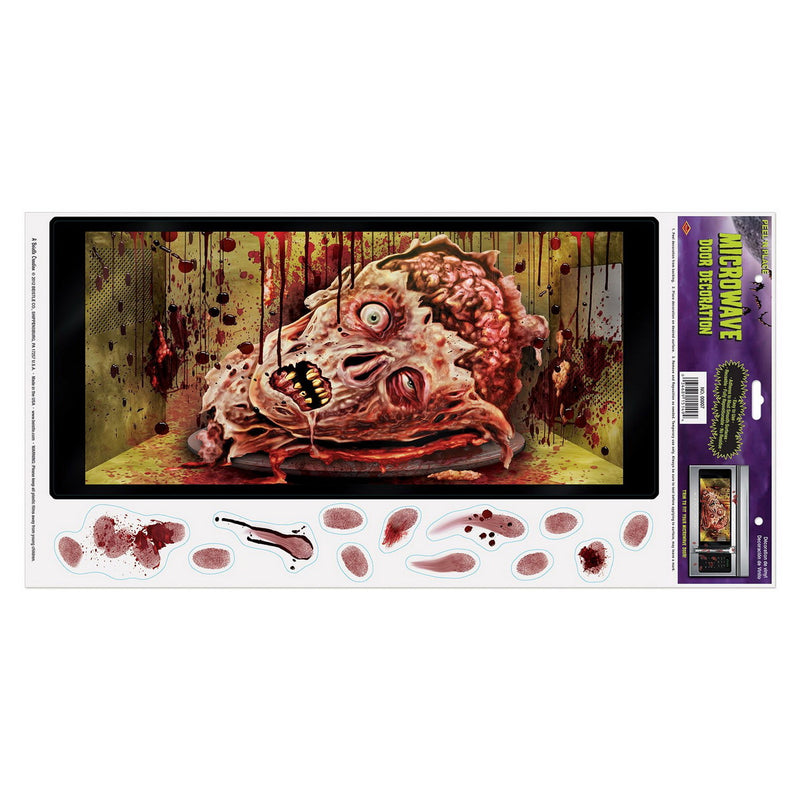 Halloween Microwave Door Decoration – 12" x 24" Sh – (1/Sh) by Beistle Peel 'N Place