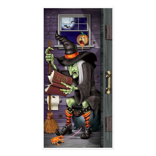 Witch Restroom Door Cover – 5' x 30" – (1/Pkg) by Beistle for Halloween Door Covers