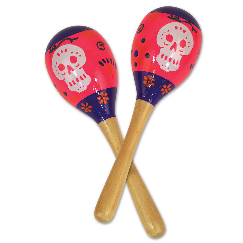 Day Of The Dead Maracas – 8" – (2/Pkg) by Beistle Noisemakers