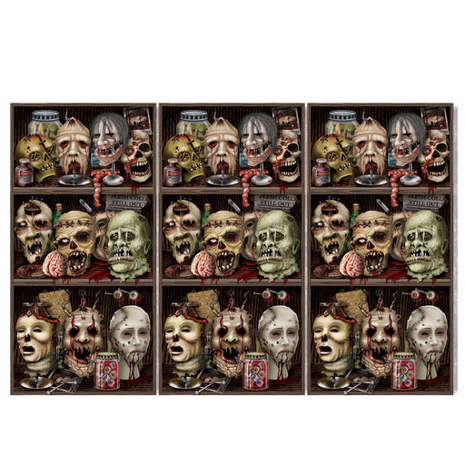 Scary Heads Backdrop – 4' x 30' – (1/Pkg) by Beistle for Halloween Backdrops
