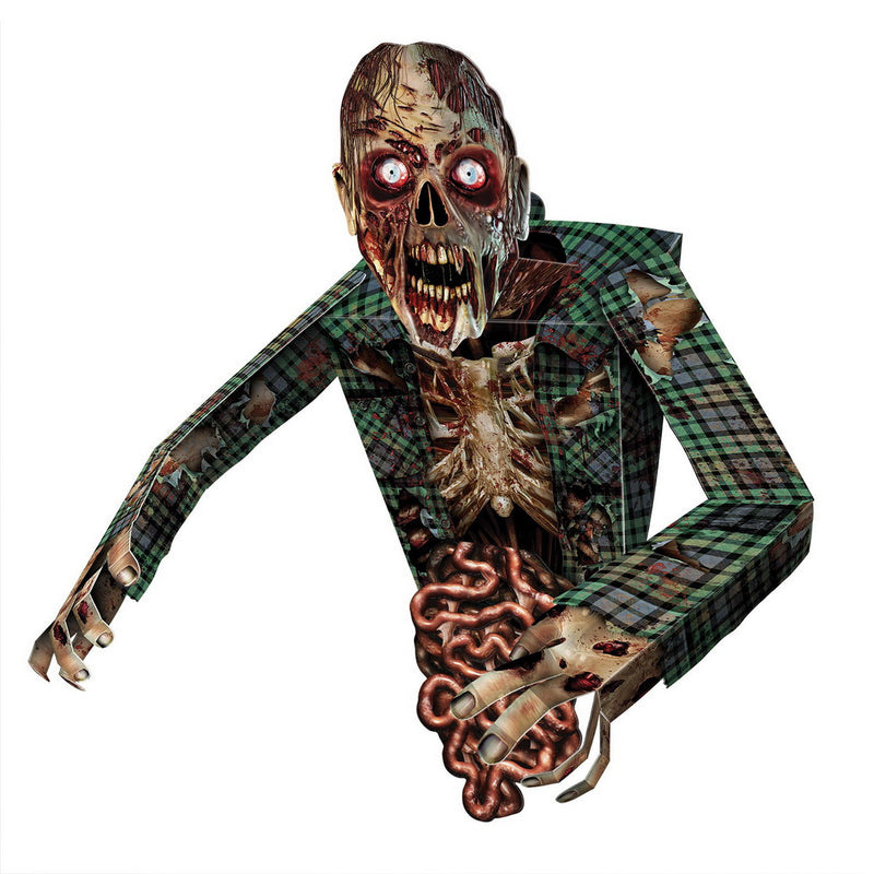 3-D Zombie Wall Decoration – 34" – (1/Pkg) by Beistle for Halloween