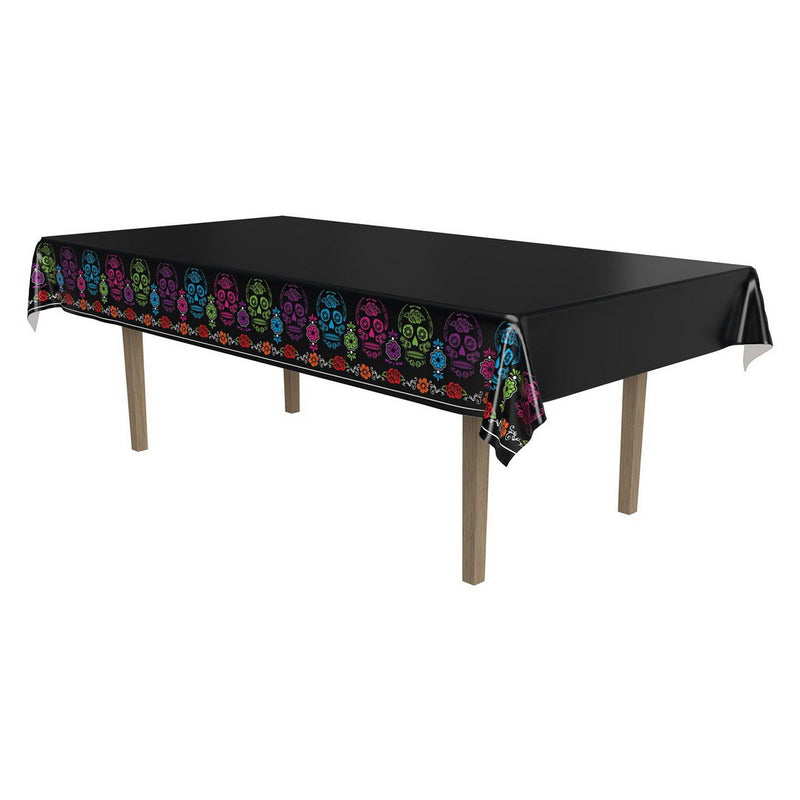 Day Of The Dead Tablecover – 54" x 108" – (1/Pkg) by Beistle Table Covers - Patterned