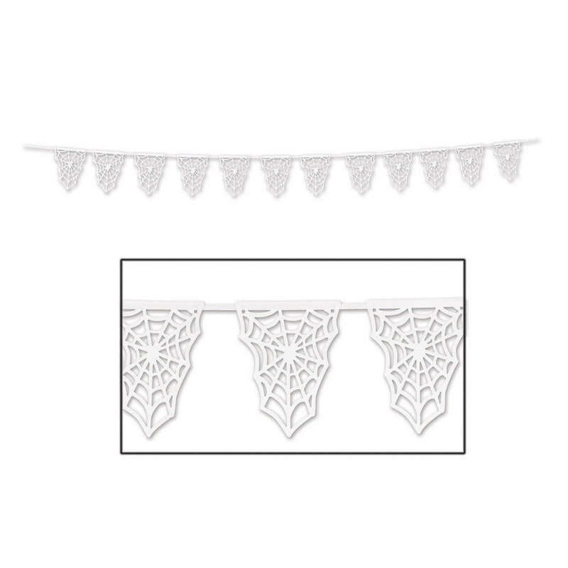 Die-Cut Spider Web Pennant Banner – 9½" x 15' – (1/Pkg) by Beistle for Halloween Pennant Banners