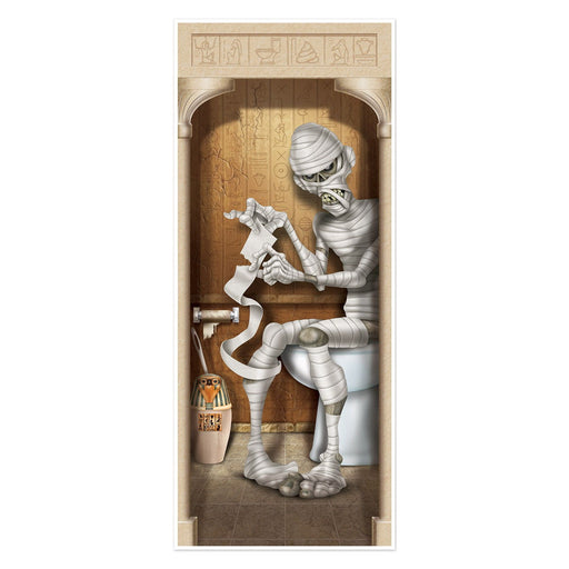 Mummy Restroom Door Cover – 6' x 30" – (1/Pkg) by Beistle for Halloween Door Covers