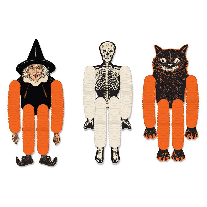 Vintage Halloween Tissue Dancers – 14" – (3/Pkg) by Beistle for Halloween-Vintage Novelty Tissue