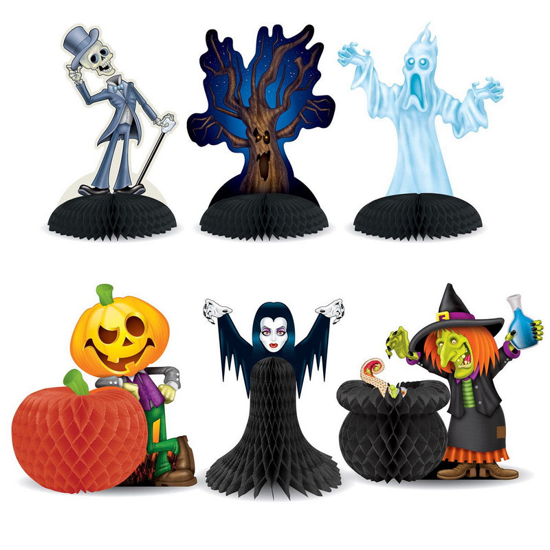 Halloween Character Centerpieces – 5"-7½" x 7½"-8" – (6/Pkg) by Beistle Tissue