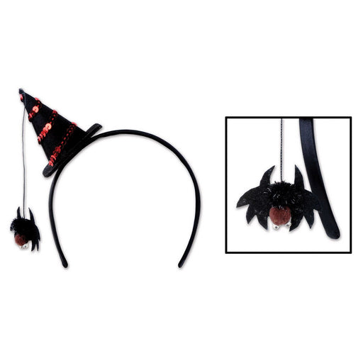 Spider Witch Hat Headband – (1/Card) by Beistle for Halloween Boppers and Headbands