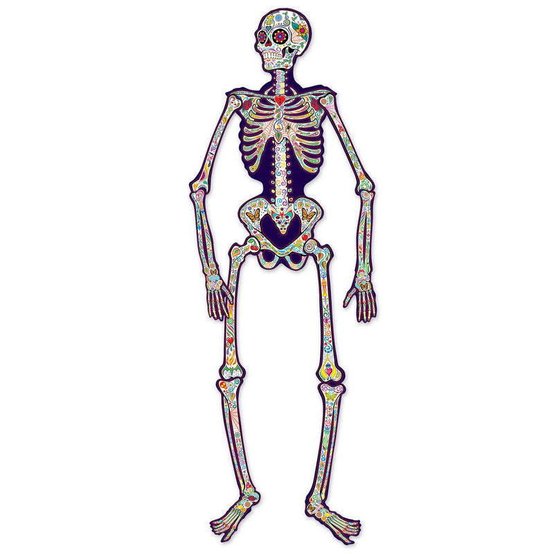 Jointed Day Of The Dead Skeleton – 4' 7" – (1/Pkg) by Beistle Printed One Side