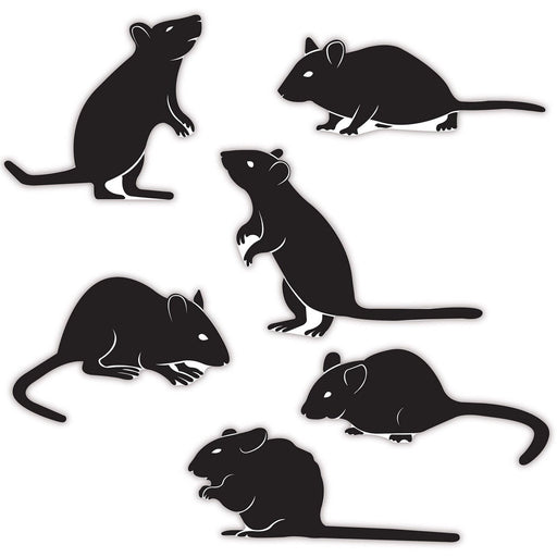 Mice Silhouettes – 6¼"-8½" – (6/Pkg) by Beistle for Halloween