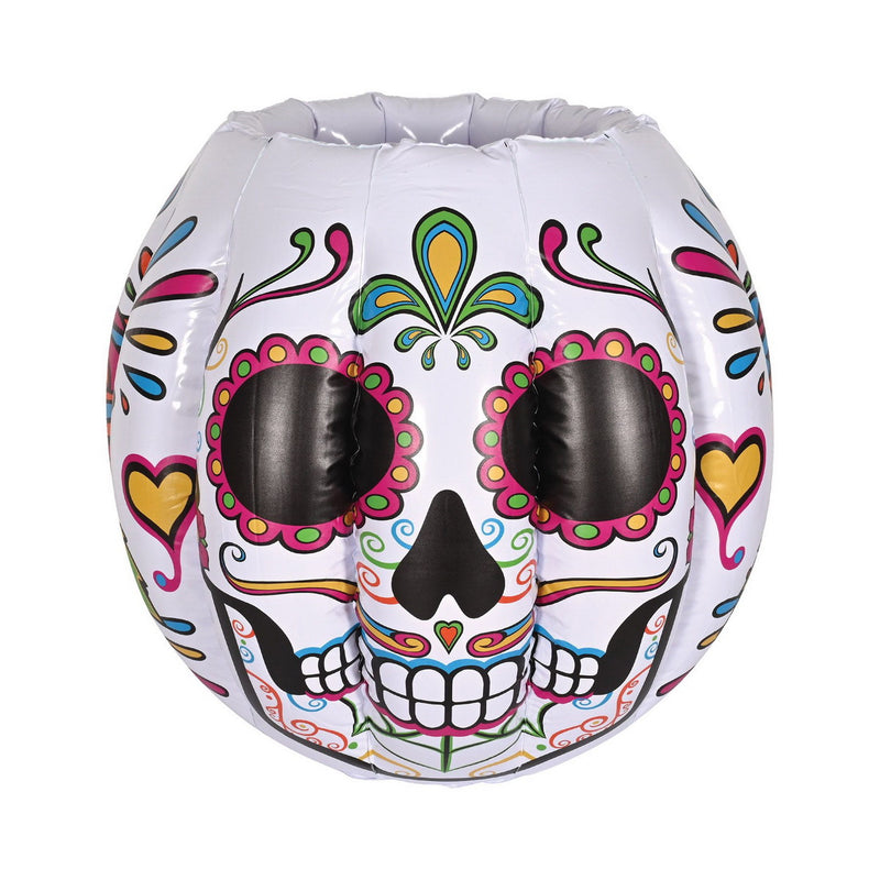 Inflatable DOD Sugar Skull Cooler – 22"W x 15½"H – (1/Pkg) by Beistle for Day of the Dead Inflatables