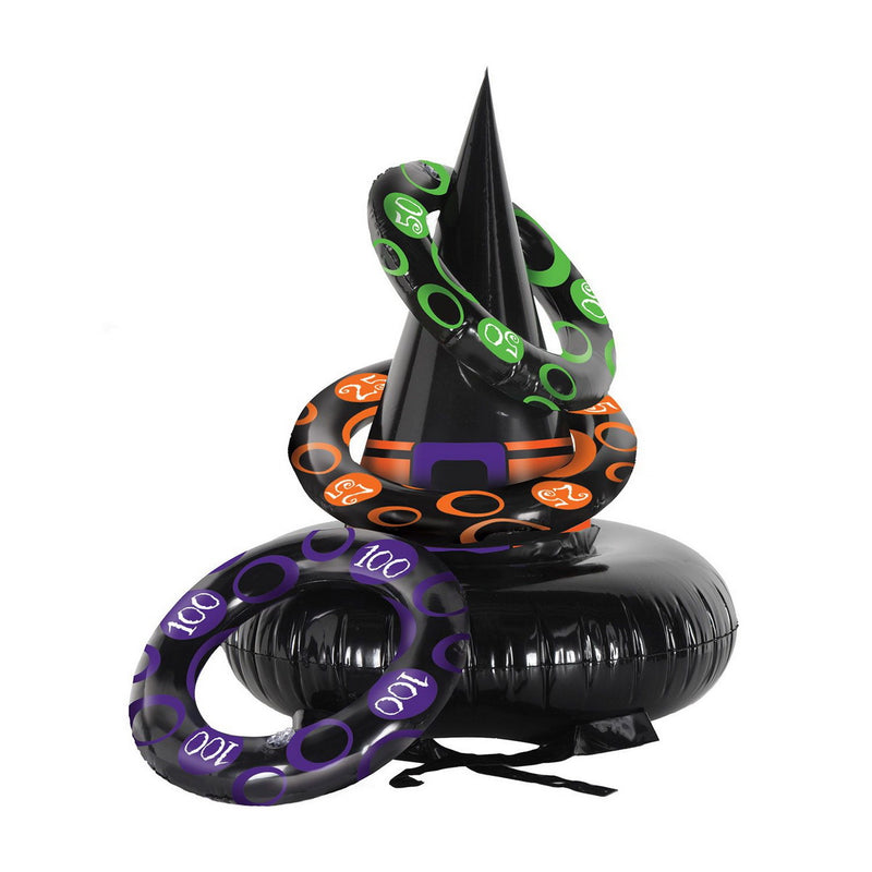 Inflatable Witch Hat Ring Toss – 18½" & 9"-10" – (1/Pkg) by Beistle for Halloween Games