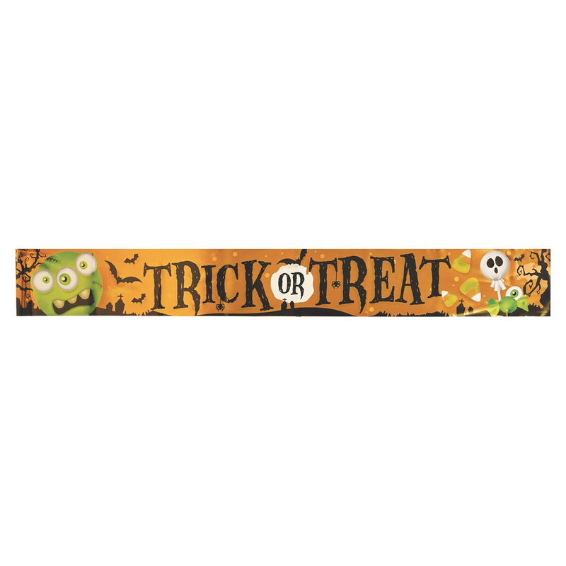 Metallic Trick Or Treat Banner – 7½" x 5' – (1/Pkg) by Beistle for Halloween Metallic Banners