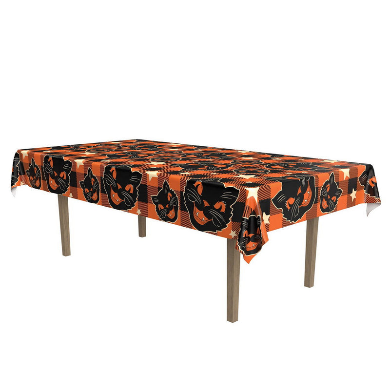 Vintage Halloween Fabric Tablecover – 55" x 90½" – (1/Pkg) by Beistle for Halloween-Vintage Table Covers - Patterned
