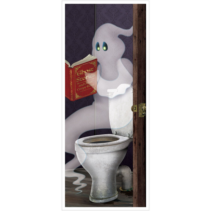 Ghost Restroom Door Cover – 6' x 30" – (1/Pkg) by Beistle for Halloween Door Covers