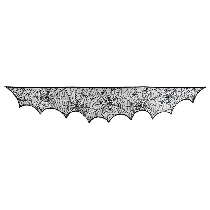 Spider Web Mantel Scarf – 18½" x 8' – (1/Pkg) by Beistle for Halloween Drapes