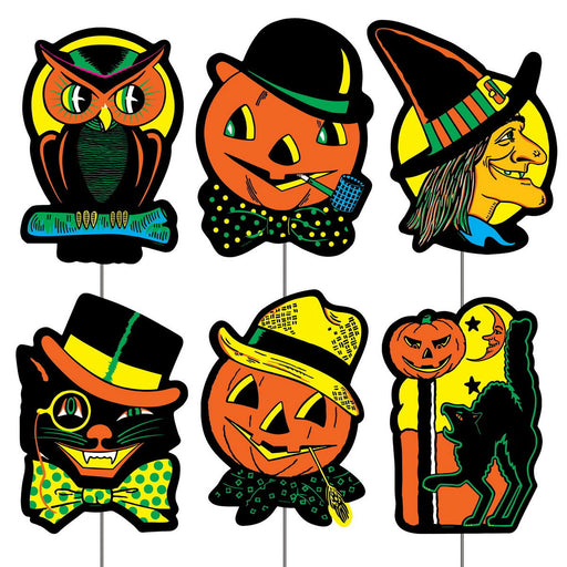 Plastic Halloween Yard Signs – 12¾" x 10" – (6/Pkg) by Beistle Plastic Yard Signs