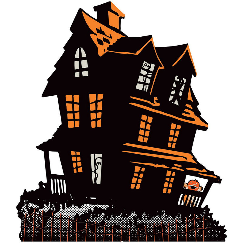 Vintage Halloween Haunted House Stand-Up – 4' 3" x 3' 9" – (1/Box) by Beistle for Halloween-Vintage 3-D Props