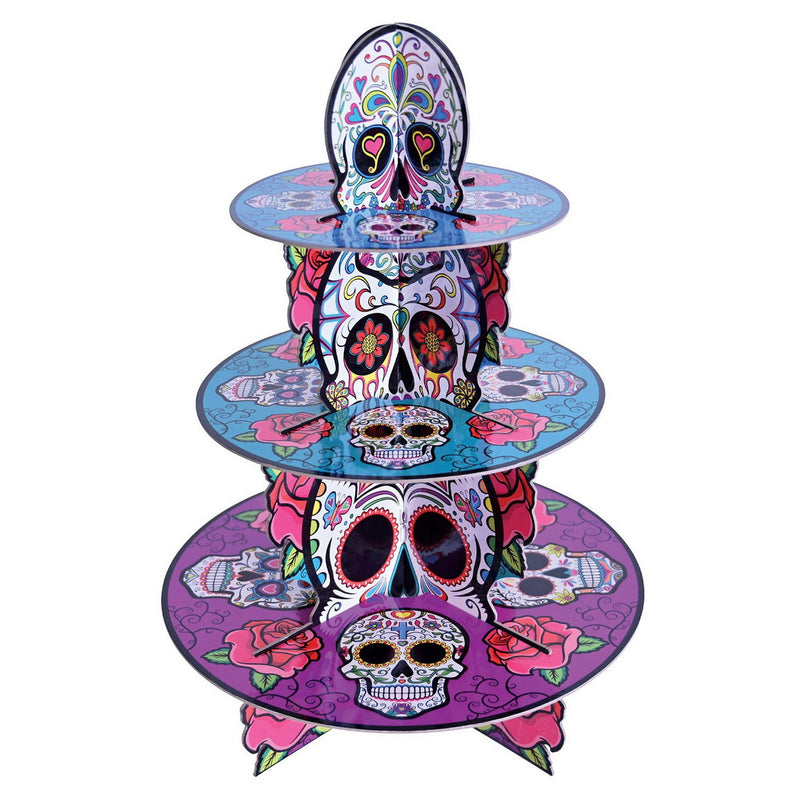 Day Of The Dead Cupcake Stand – 16" – (1/Pkg) by Beistle Cake/Cupcake Stands