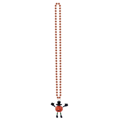 Beads w/Bobble J-O-L Man Medallion – 36" – (1/Card) by Beistle for Halloween Beads with Medallion