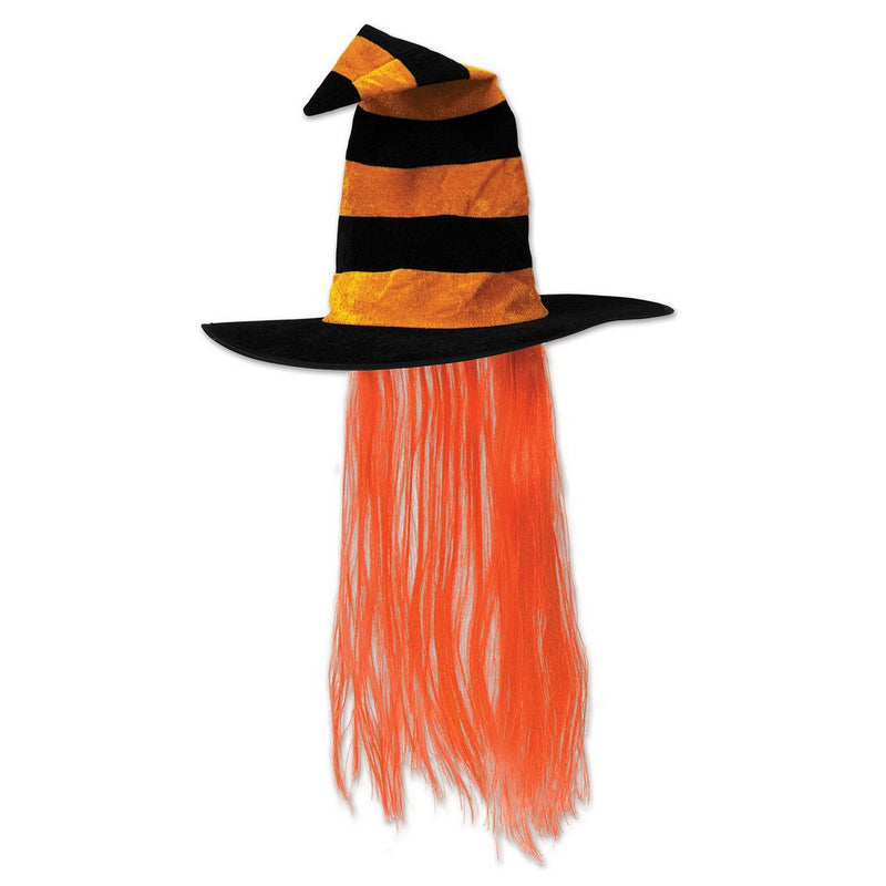Witch Hat w/Hair – (1/Card) by Beistle for Halloween Fabric