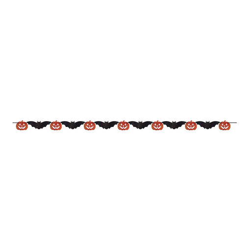 Pumpkin & Bat Streamer – 4" x 7' – (1/Pkg) by Beistle for Halloween Streamers