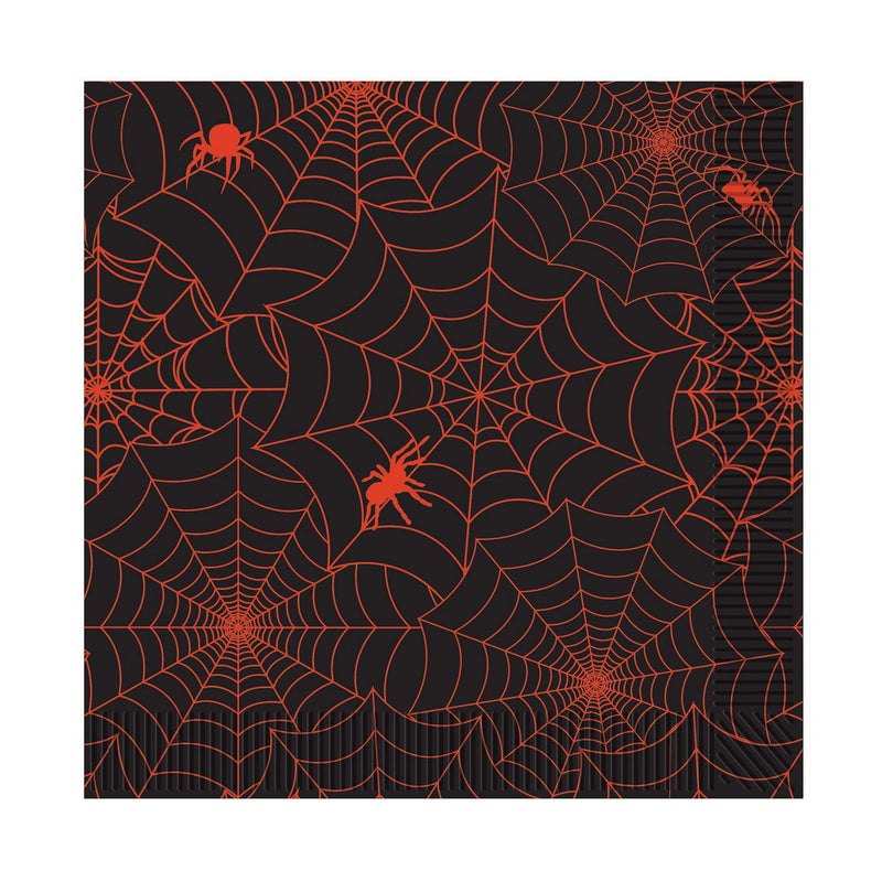 Spider Web Luncheon Napkins – (16/Pkg) by Beistle for Halloween Napkins-Lunch