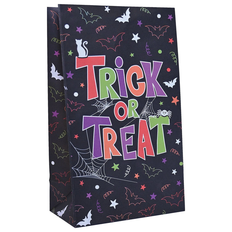 Halloween Paper Treat Bags w/Stickers – 8½" x 5" x 2¾" – (12/Pkg) by Beistle Treat/Favor Bags