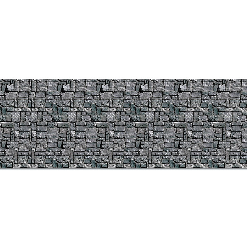 Stone Wall Backdrop – 4' x 30' – (1/Pkg) by Beistle for Halloween Backdrops