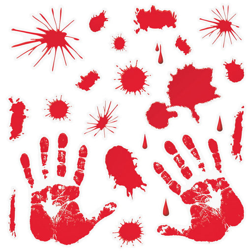Bloody Handprint Clings – 12" x 17" Sh – (23/Sh) by Beistle for Halloween Window Clings