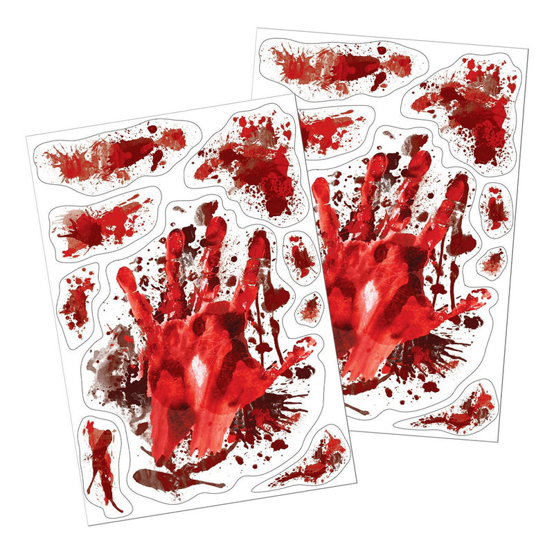 Blood Splatter Clings – 12" x 17" Sh – (2 Shs/Pkg) by Beistle for Halloween Window Clings