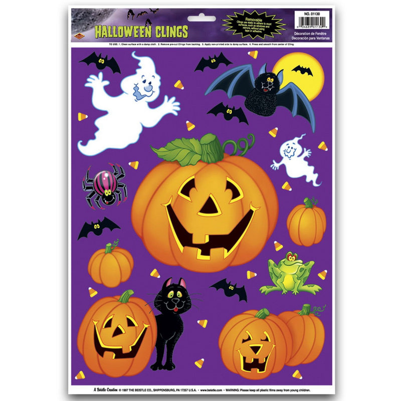 Pumpkin Patch Clings – 12" x 17" Sh – (12/Sh) by Beistle for Halloween Window Clings