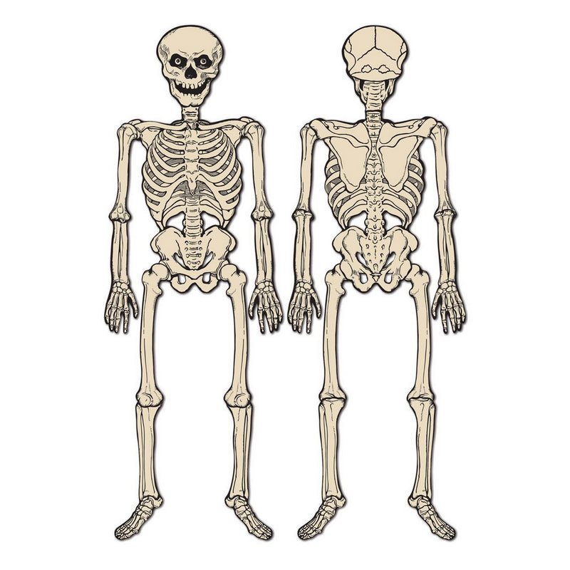 Vintage Halloween Jointed Skeleton – 4' 3" – (1/Pkg) by Beistle for Halloween-Vintage Printed Both Sides