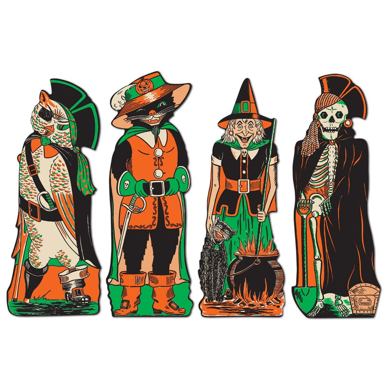 Vintage Halloween Fanci-Dress Cutouts – 17" – (4/Pkg) by Beistle for Halloween-Vintage Printed