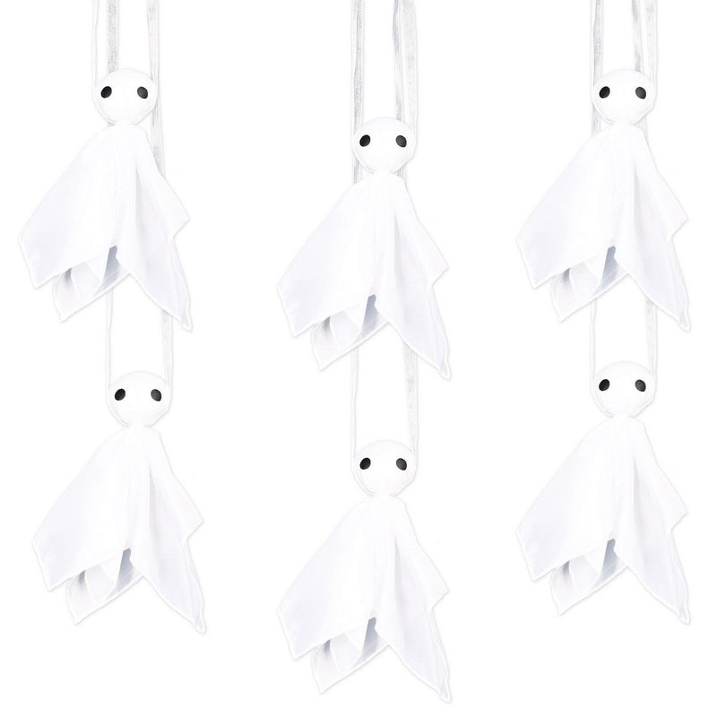 Fabric Hanging Ghosts – 8½" – (6/Pkg) by Beistle for Halloween 3-D