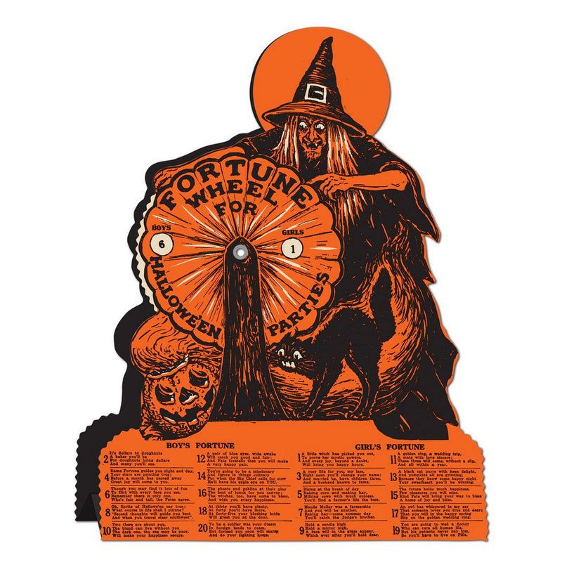 Vintage Hllwn Witch Fortune Wheel Game – 9¼" x 6¾" – (1/Pkg) by Beistle for Halloween-Vintage Games