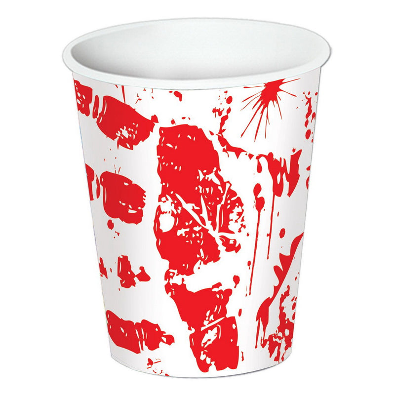 Bloody Handprints Beverage Cups – 9 Oz – (8/Pkg) by Beistle for Halloween