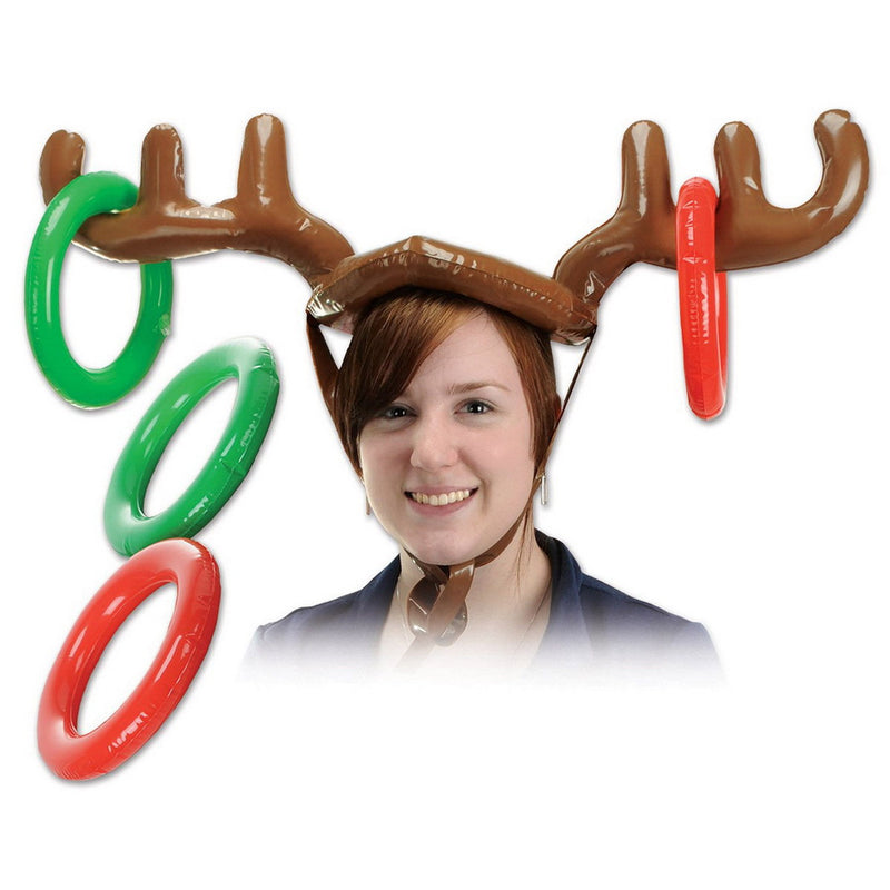 Inflatable Reindeer Ring Toss – 27" & 7¼" – (1/Pkg) by Beistle for Christmas and winter Games