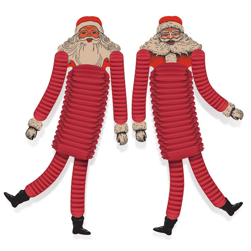 Vintage Christmas Santa Tissue Dancers – 21" – (2/Pkg) by Beistle for Christmas-Vintage Novelty Tissue