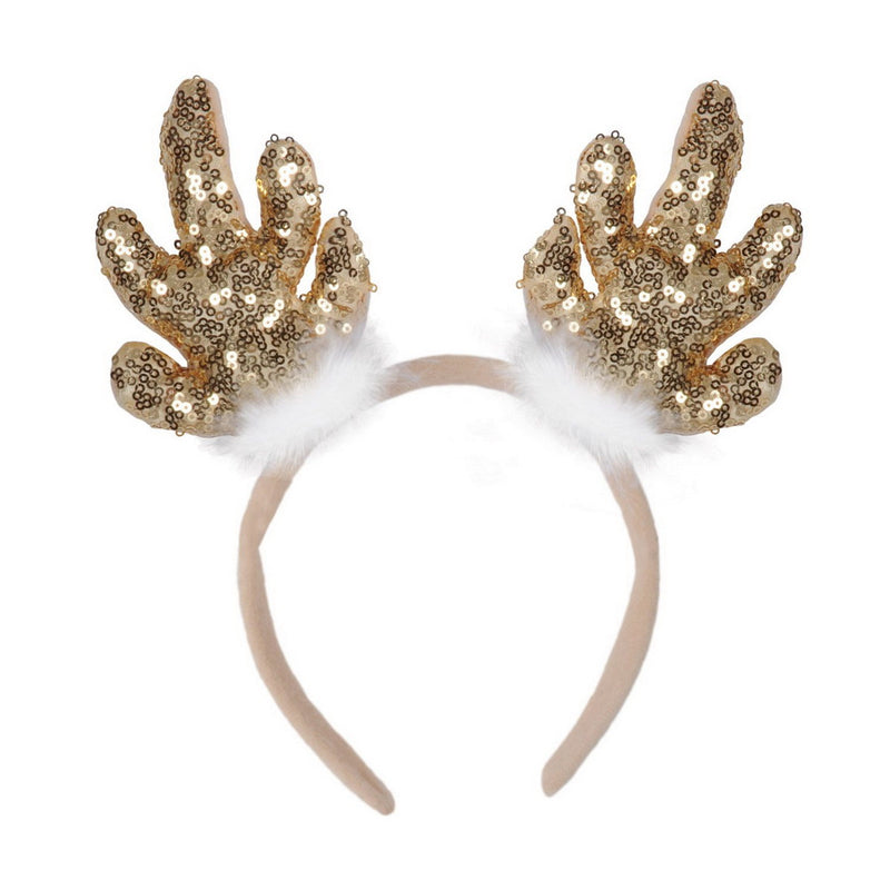Sequined Reindeer Antlers – (1/Card) by Beistle for Christmas and winter Boppers and Headbands