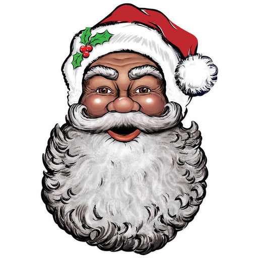 Display Santa Face Cutout – 26" by Beistle for Christmas and winter Printed
