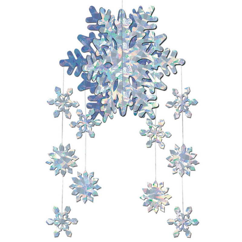 3-D Snowflake Mobile – 22" – (1/Pkg) by Beistle for Christmas and winter Ceiling Décor