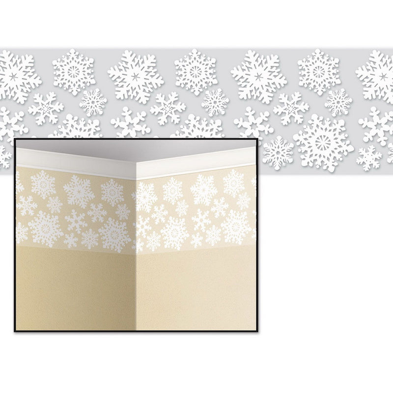 Snowflake Border – 24" x 30' – (1/Pkg) by Beistle for Christmas and winter Borders