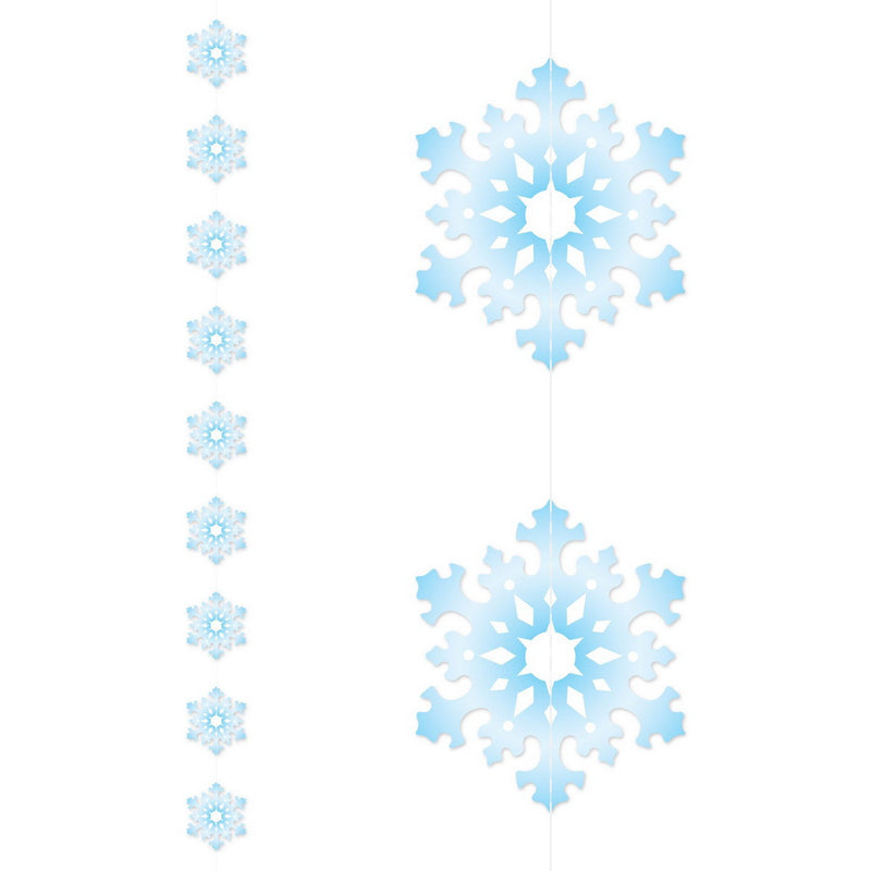 Snowflake Stringers – 6' 6" – (5/Pkg) by Beistle for Christmas and winter