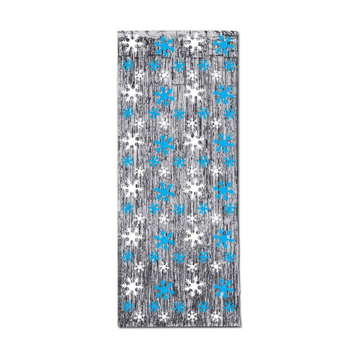 Snowflake 1-Ply Gleam 'N Curtain – 8' x 3' – (1/Pkg) by Beistle for Christmas and winter Curtains